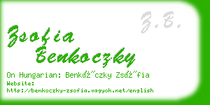 zsofia benkoczky business card
